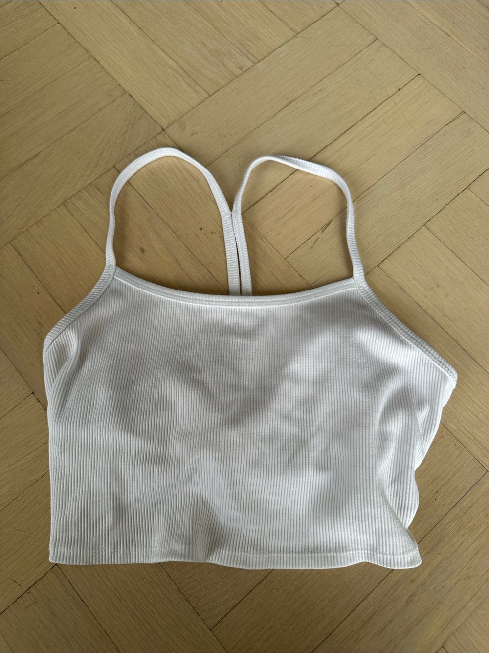 Alo Yoga White Ribbed Bra Tank XS